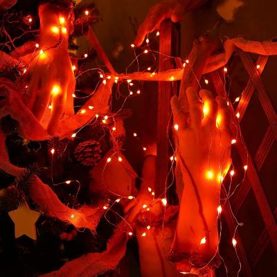 China Imeelighting Orange Garden Halloween Lights, 4 Packs 19.47ft Orange 60 LED Fairy Lights, 2 Modes Battery Halloween String Lights for sale