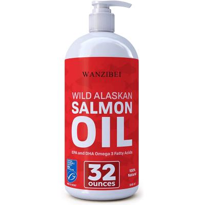 China WANZIBEI Stocked Pure Wild Alaskan Salmon Oil For Dogs & Cats - 10oz, 16oz, 32oz Supports Joint Function, Immune & Heart Health In Stock for sale