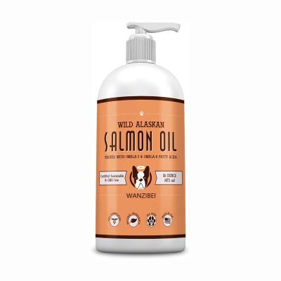 China Sustainable private label Wild Alaskan Salmon Oil for Dogs, our Omega 3 for Dogs liquid supplement helps keep skin soft and coat shiny. for sale