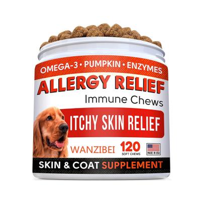 China WANZIBEI- Stored Immune Dog Allergy Relief Supplement 120 Chews For Itchy Skin Relief for sale