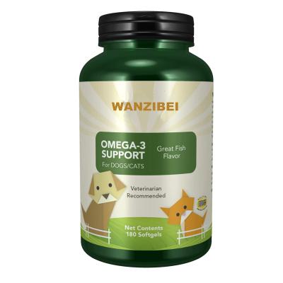 China WANZIBEI 180 Softgels Pet Health, Sustainable Omega 3 Supplement, Formulated for Cats and Dogs for sale