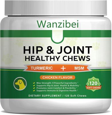 China WANZIBEI Sustainable Hip & Joint Supplement For Dogs - Soft Chews Dog Treats w/Glucosamine, Turmeric, Chondroitin for sale