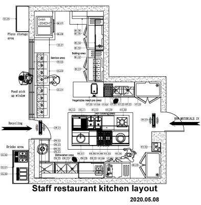 China Professional Eco-friendly Restaurant Kitchen Project Design And Customized Commercial Kitchen Design for sale