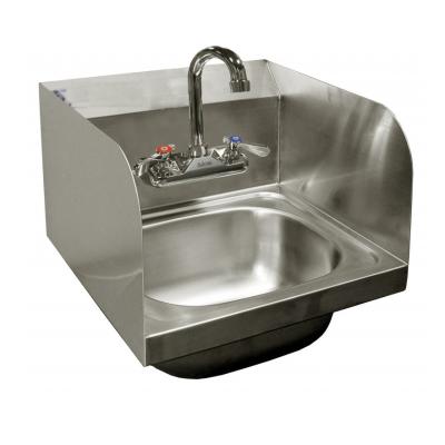 China Modern Desgin Food Grade Stainless Steel Wall Mount Hand Sink With Welded Splash Guards for sale