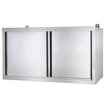 China Modern Commercial Desgin Restaurant Kitchen Stainless Steel Wall Mount Cabinet With Two Layers Shelf for sale