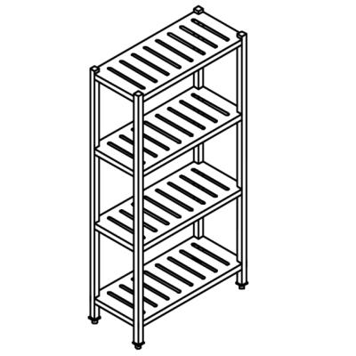 China Durable Commercial Kitchen Rack Stainless Steel Shelves Storage Rack Burying Stainless Steel Kitchen Storage 4 Layers Square Pipe Shelf en venta