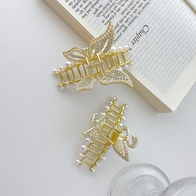 China European and American style women's hair accessories fashion 8cm crystals metal alloy beads hair claw clips for sale