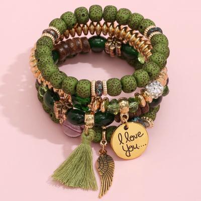 China Newest Crystal Bracelet Trendy Wrap Style BOHEMIA 2022 fashion adjustable size bracelet for women wholesale price handmade jewelry for sale