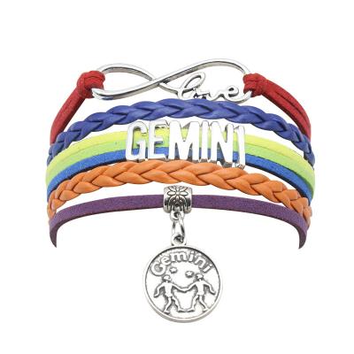 China Popular Styles Unique Romantic Zodiac Charm Hot Selling Bracelet For Boy And Girl Handmade Colorful Weave Bracelet Classic Rope Jewelry for sale