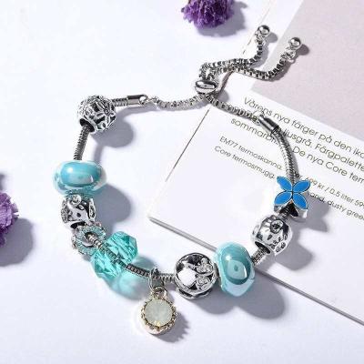 China TRENDY Drop Shipping Handmade Beads Bracelet High Quality Crystal DIY Charms Bracelet With Adjust Chains 2022 Boho Trendy Jewelry for sale