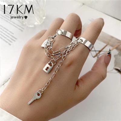 China Double Finger Open Ring Alloy Man Rotate Rings NEW Pop Hip Punk Pop Rings FASHIONABLE Cool Multilayer Adjustable Chain For Women Party Gift for sale