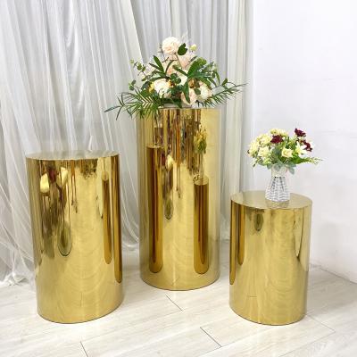 China Wedding/Party/Banquet/Hotel...Wedding Design Cylinder Metal Garden Flower Stand Pedestals For Wedding for sale