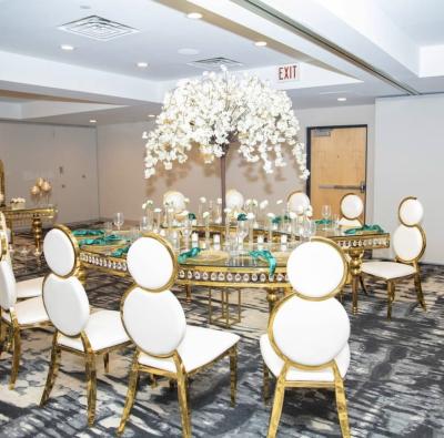 China Modern Wedding and Event Chairs Stainless Steel Gold Wedding Chairs for sale