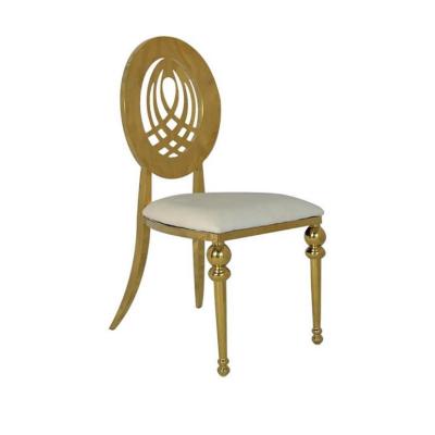 China Modern New Design Stainless Steel Gold Earth Cheap Rental Chairs for sale