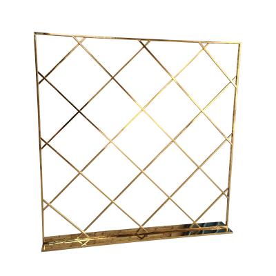 China Wedding / Party / Banquet / Hotel ... Event Decoration Rectangular Gold Mesh Steel Backdrop For Party for sale