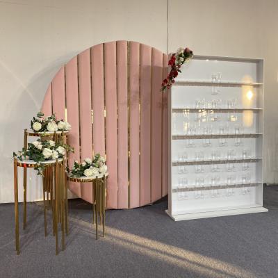 China Fashion modern event decoration champagne white acrylic wall with stand for wedding party for sale