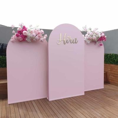 China Party Event Furniture Wedding Decoration Acrylic Pink Arch Backdrop For Sale for sale