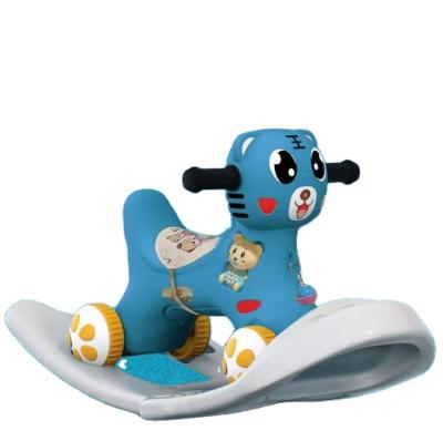 China Optional wholesale children's plastic wheels entertainment toys shake horse outdoor shake horse with early education music, four wheel light sha for sale