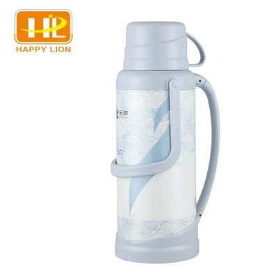 China 2018 new business lion vacuum flask tea thermos wall liner flowers happy glass blue vacuum insulated iron body double for sale