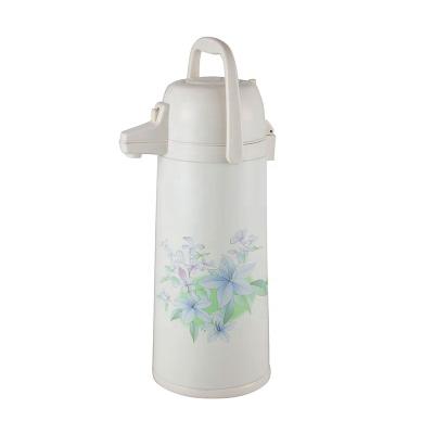 China Business HAPPY LION Thermos Metal Body Air Pump Coffee Airpot Vacuum Tea Flask with Glass Refill HXF-I for sale