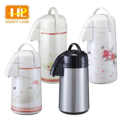 China Happy Lion Vacuum Flask Glass Linner Business 24 Hour Thermos Pump Teapot for sale