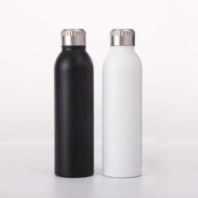 China Food Grade Sustainable Double Wall Stainless Steel Thermos Vacuum Insulated Flask Water Bottle in Matte White for sale