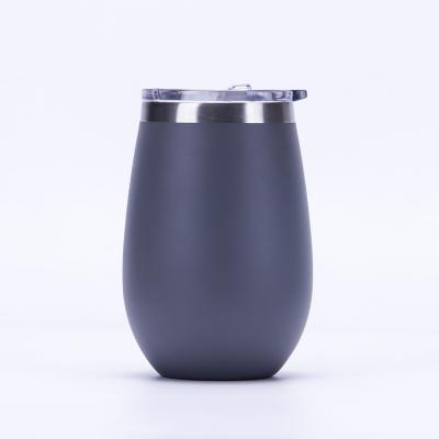 China Sustainable Customized 350ml Double Wall Stainless Steel Thermal Vacuum Wine Mug With Lid for sale