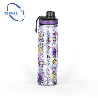 China Sustainable 560ML BPA FREE Double Wall Plastic Water Bottle With Lid for sale