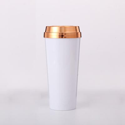 China Sustainable Bulk Wholesale Wall Customized Double Cup Coffee Tumbler Plastic for sale