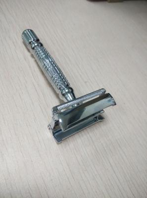 China Chrome long handled safety butterfly open single blade razor for shaving for sale