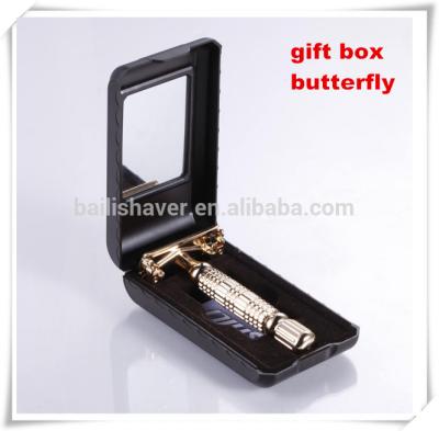 China Gift Box Packing Butterfly Opening Safety Razor Head Twist To Open for sale