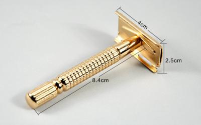 China Single blade shaving razor blades butterfly safety razor classical gold silver for sale