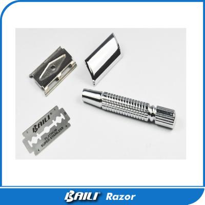 China Zink Alloy Silver Mens Single Blade Razor OEM Accept Gift Box Or Blister Packing for sale