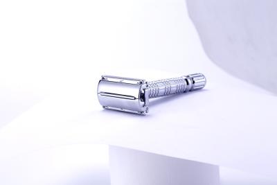 China Male Silver Double Egde Blade Safety Razor Metal Handle OEM Accept for sale