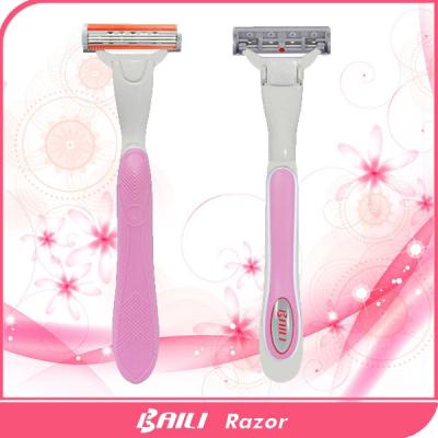 China Lovely Pink Women Favorable Five Blade Ladies Shaving Razor Pivoted Head for sale