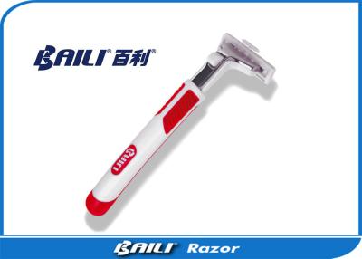 China Twin Blades Razor With Lubricating Strip And Super Rubber Handle for sale