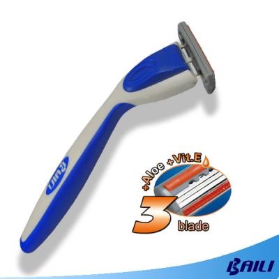 China Blister card triple blade straight safety razor 3 blades men shaving for sale