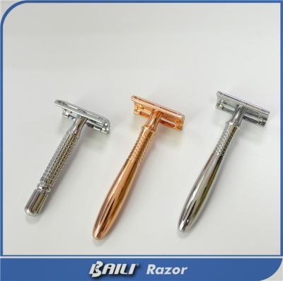 China Rose Gold , Chrome Double Edge Safety Razor / cut throat razors for sale