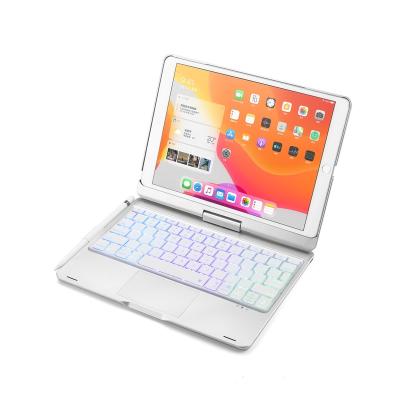 China 360 Degree Rotation Wireless Touchpad Smart Keyboard Backlit Keyboard Case For iPad 8th Generation for sale