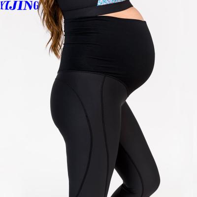 China Breathable Maternity Yoga Legging Pants Over The Tummy Pants Classic 3/4 Length Comfortable Cropped Yoga Gaiters With Pockets for sale