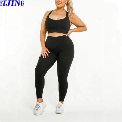 China High Quality Yoga Leggings Women Waisted Sports Bra Sports Bra Pcs Breathable Women Gym Wear Two High Plus Size Yoga Set for sale