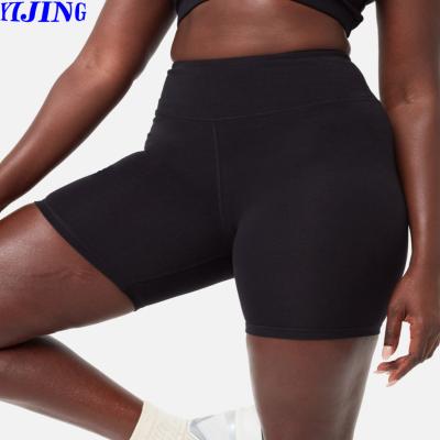 China Breathable High Waist Yoga Shorts Workout Tummy Control Bike Shorts Exercise On Bamboo Fabric Gaiters for sale