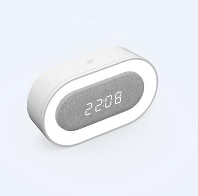 China Calendars Shape Student White Alarm Clock with LED Sleep Touch Night Light and Calendar for sale