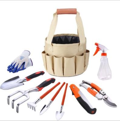 China Aluminum Fabric Bag Bucket Scissors Garden Shovel Kit Canvas Bag Combination Garden TOOLS Garden Set for sale