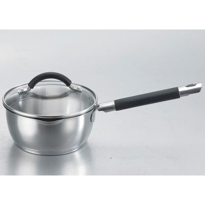 China Factory Outlet High Temperature Resistance 14cm Sustainable Home Cookware Stainless Steel Sauce Pan Pot With Lid for sale