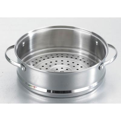 China Sustainable Support Customized Serves Cookware Stainless Steel Dumpling Food Steamer Pan Pot With Both Ears for sale