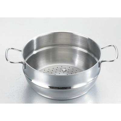 China Large Holes Viable Cookware Stainless Steel China Supplier Dumpling Corn Veg Steamer Pan Pot For Home Cooking for sale