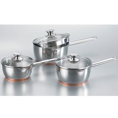 China Good Viable Wholesale Hardness 18/10 Stainless Steel Cooking Pot Pan Cookware Set For Kitchen Camping for sale