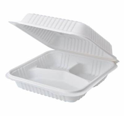 China Food Hotsale Patented Takaway Microwavable Material Biodegradable Cornstarch Meal Box for sale