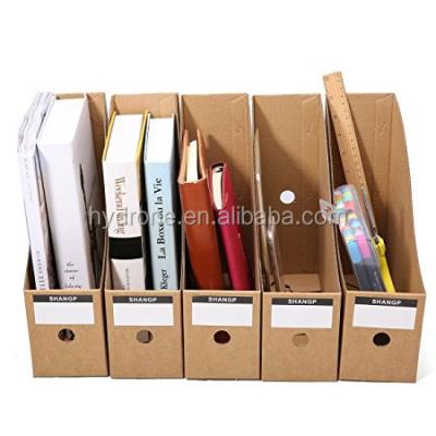 China Kraft Paper File Holder Office Supplies Magazine Holder Desk Storage Organizer Magazine Folder Holder Folder for sale